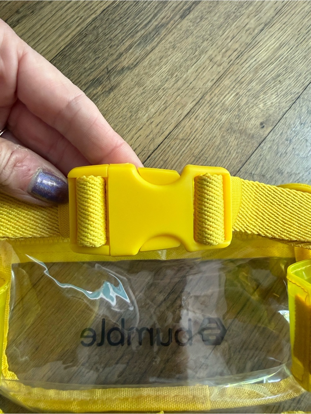 Bumble Dating App Clear Yellow Crossbody Bag Fanny Pack Bag Promo Item - Picture 5 of 9